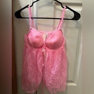 Pink lace babydoll, Victoria’s Secret size 36B. NWT.